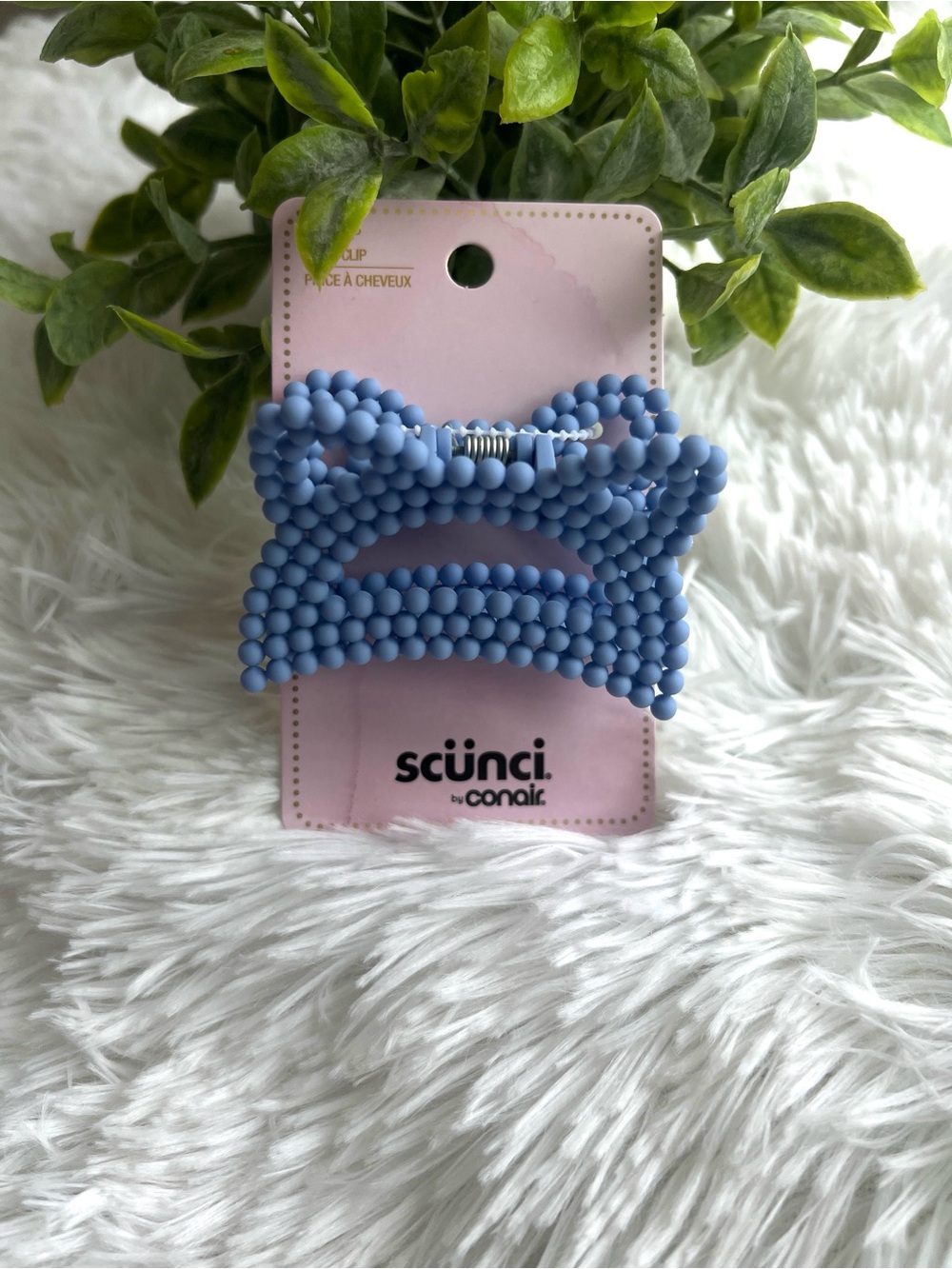 Scunci Conair Hair Accessories Brand Claw Clip Light Blue Adorable Cat Ears 3”